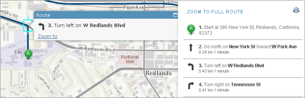 Directions with highlighted turn